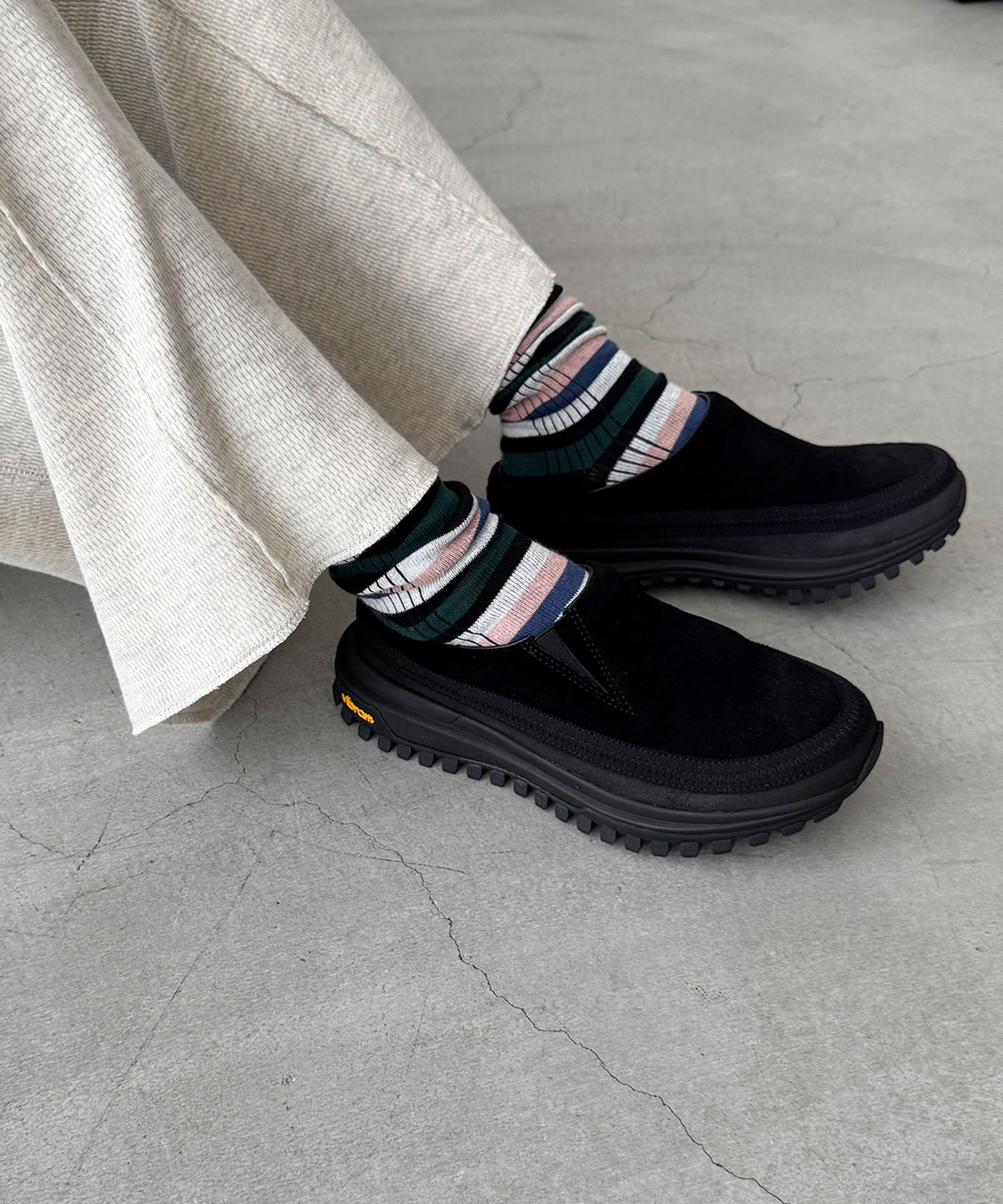 キャナルジーン CANAL JEAN Miller 1P Socks long （レッド系ソノタ） レッド系ソノタ