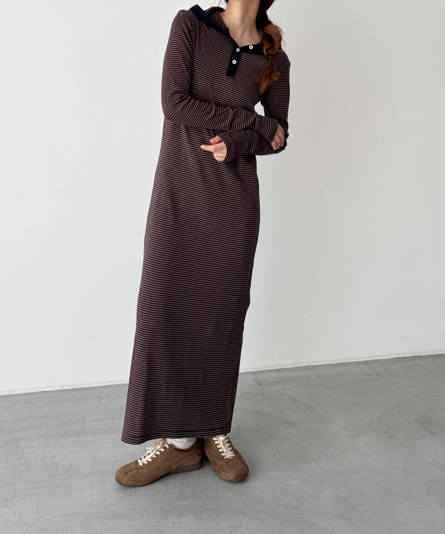 キャナルジーン CANAL JEAN Miller パネルリブフードワンピース （グレー系ソノタ） グレー系ソノタ
