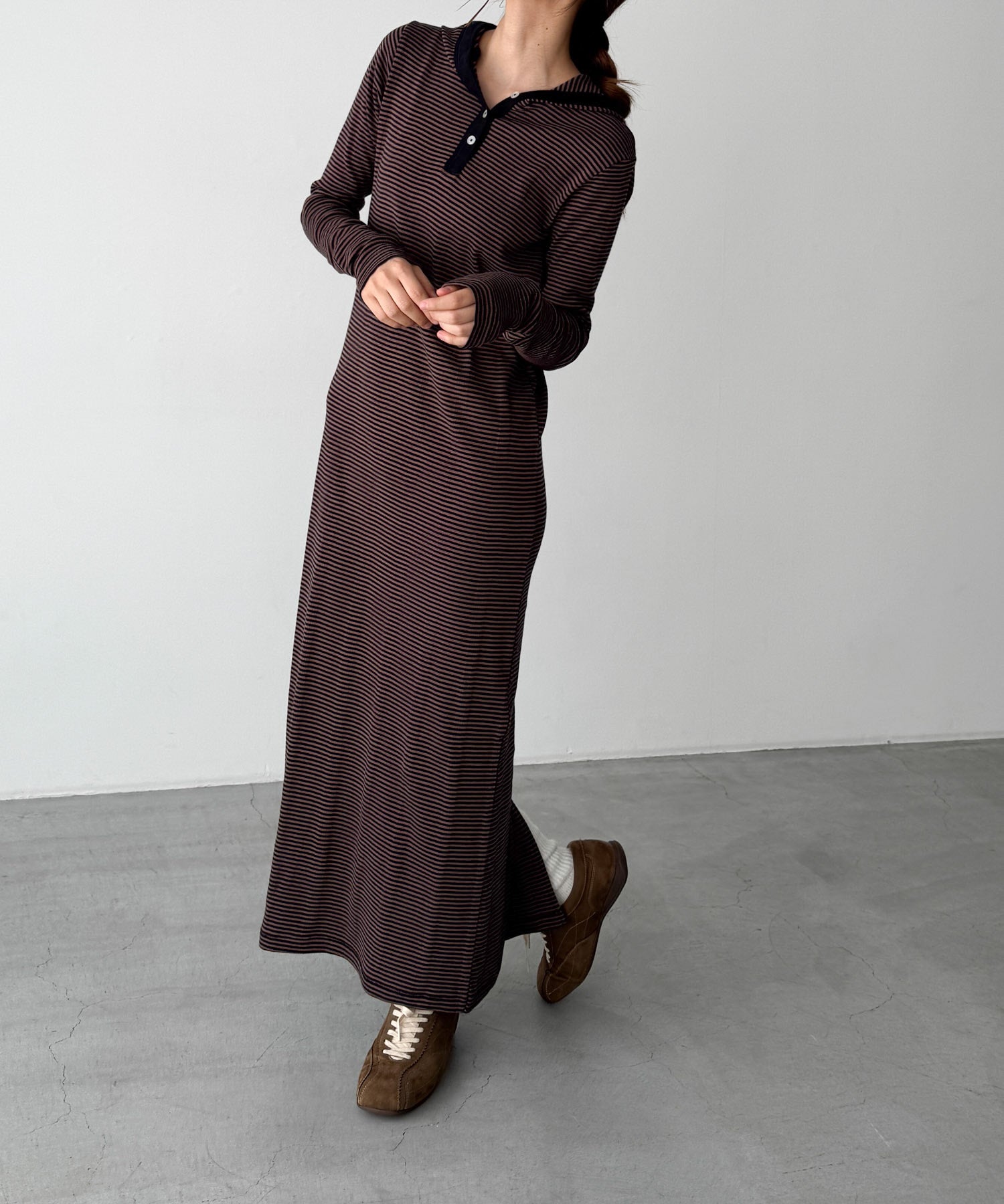 キャナルジーン CANAL JEAN Miller パネルリブフードワンピース （グレー系ソノタ） グレー系ソノタ