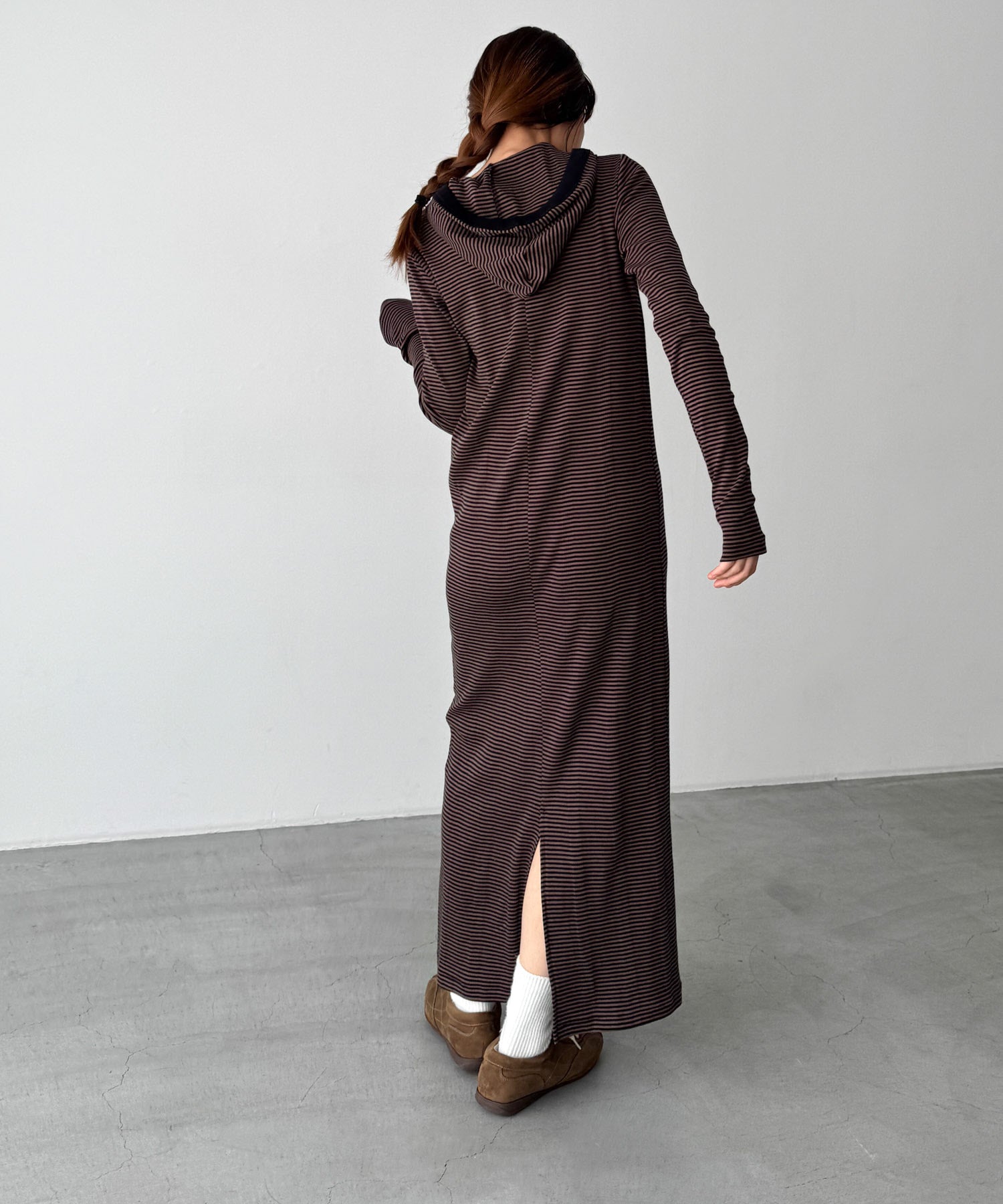 キャナルジーン CANAL JEAN Miller パネルリブフードワンピース （グレー系ソノタ） グレー系ソノタ