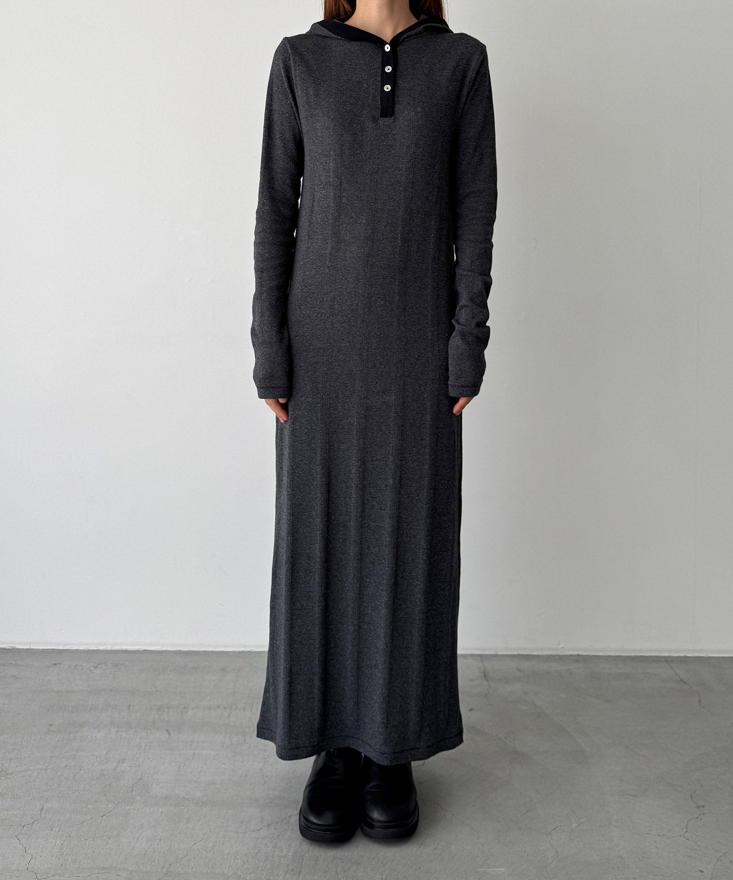 キャナルジーン CANAL JEAN Miller パネルリブフードワンピース （グレー系ソノタ） グレー系ソノタ