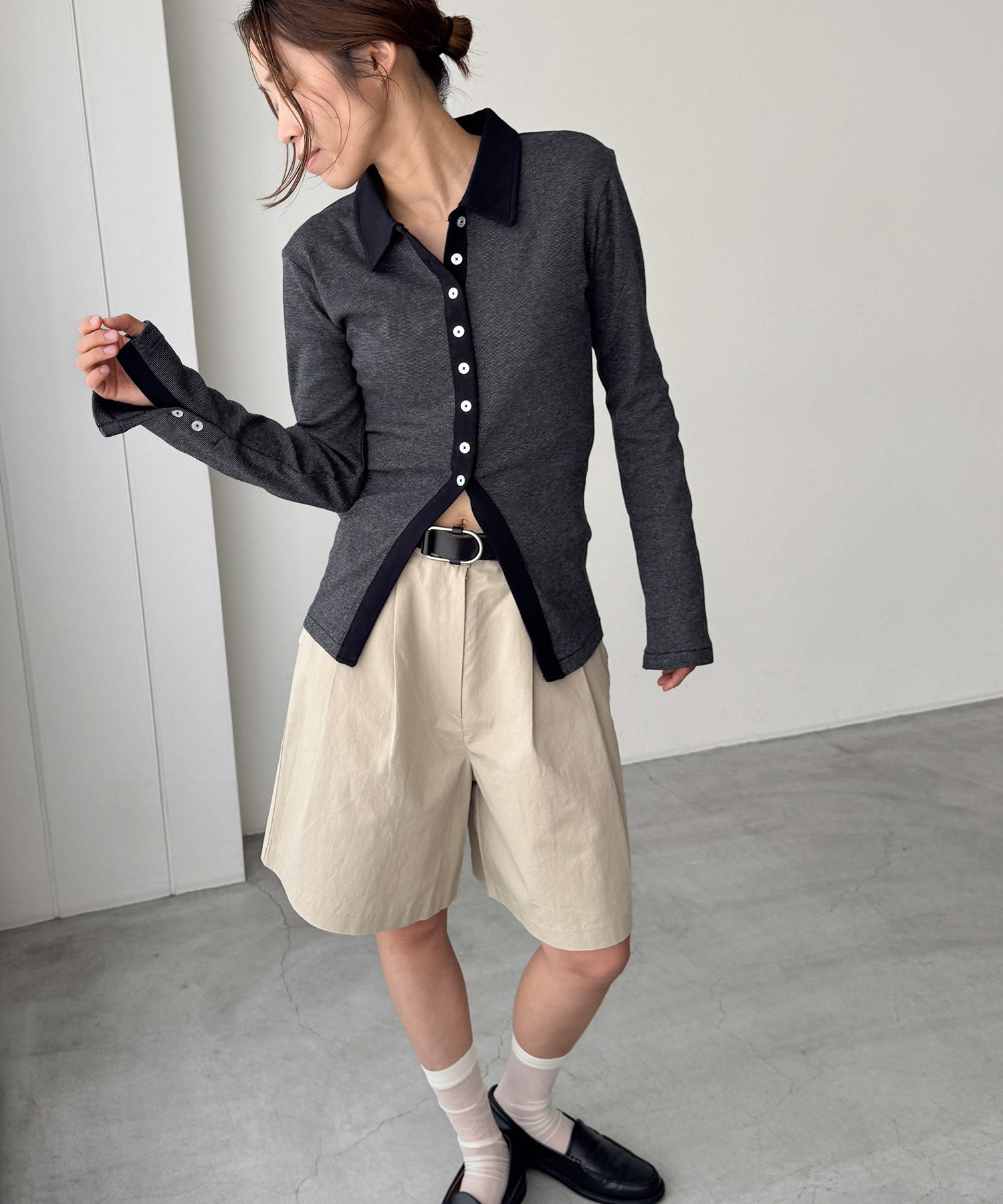 キャナルジーン CANAL JEAN Miller パネルリブカーディガン （グレー系ソノタ） グレー系ソノタ