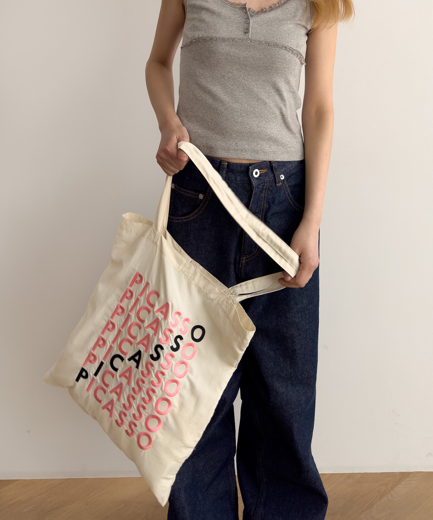 キャナルジーン CANAL JEAN NOT OEM PICASSOラインロゴトートバッグ （アイボリー） アイボリー