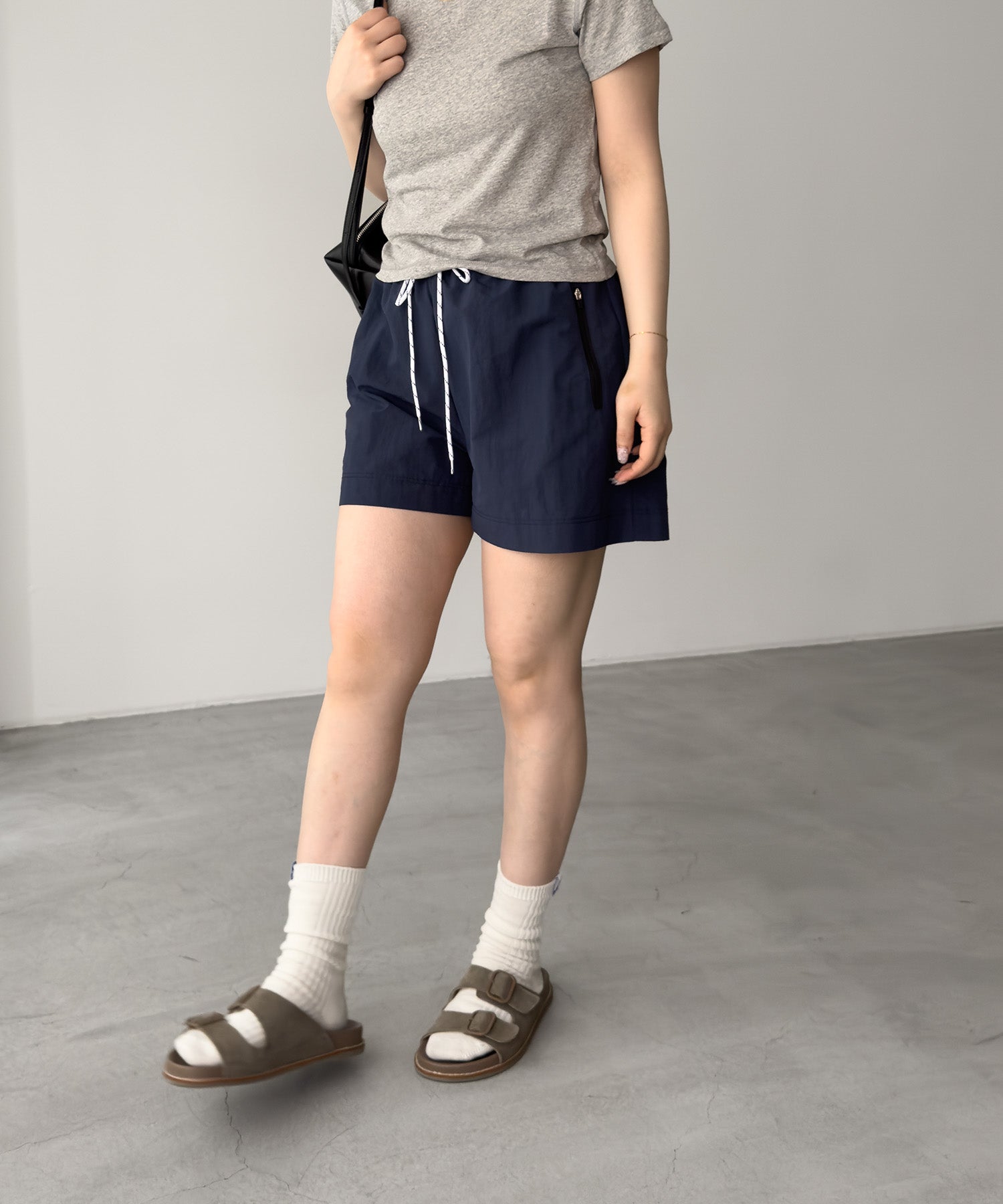 キャナルジーン CANAL JEAN Lakey Park ドローストリングナイロンショートパンツ （ネイビー） ネイビー
