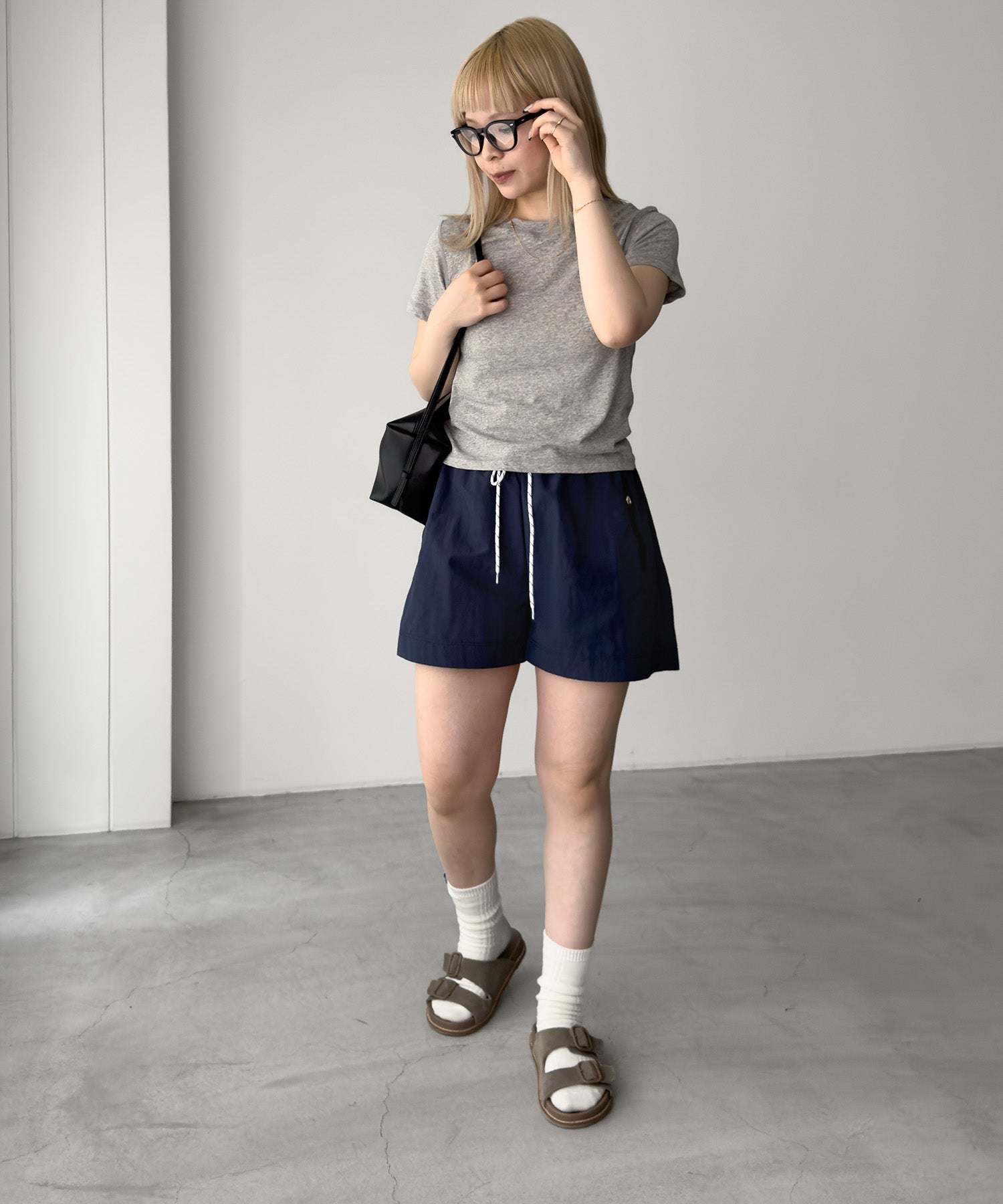 キャナルジーン CANAL JEAN Lakey Park ドローストリングナイロンショートパンツ （ネイビー） ネイビー
