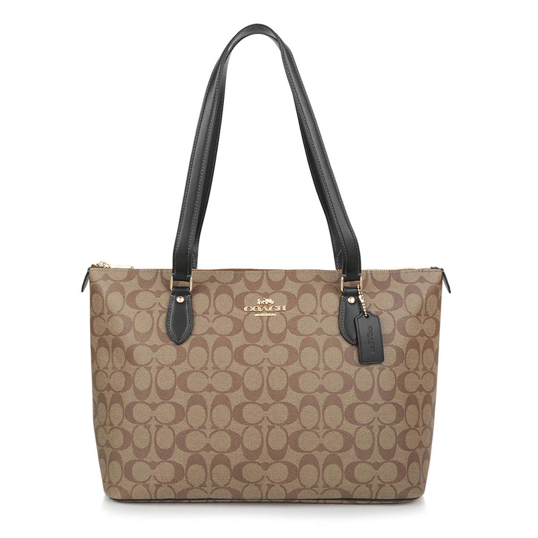 COACH COACH Tote Bag Signature Gallery Tote CS187 IMCBI KHAKI/BLACK