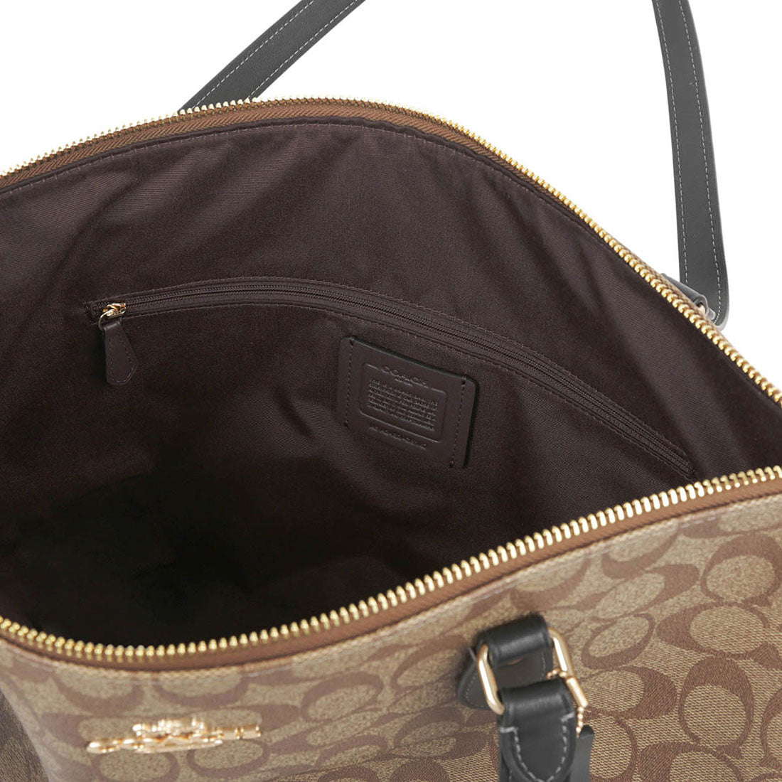 COACH COACH Tote Bag Signature Gallery Tote CS187 IMCBI KHAKI/BLACK