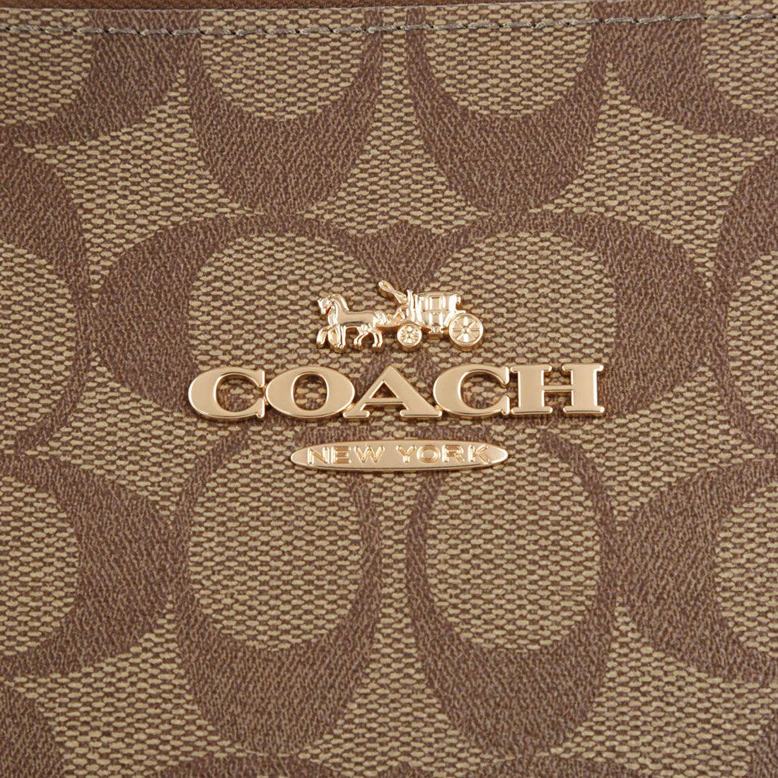 COACH COACH Tote Bag Signature Gallery Tote CS187 IMCBI KHAKI/BLACK