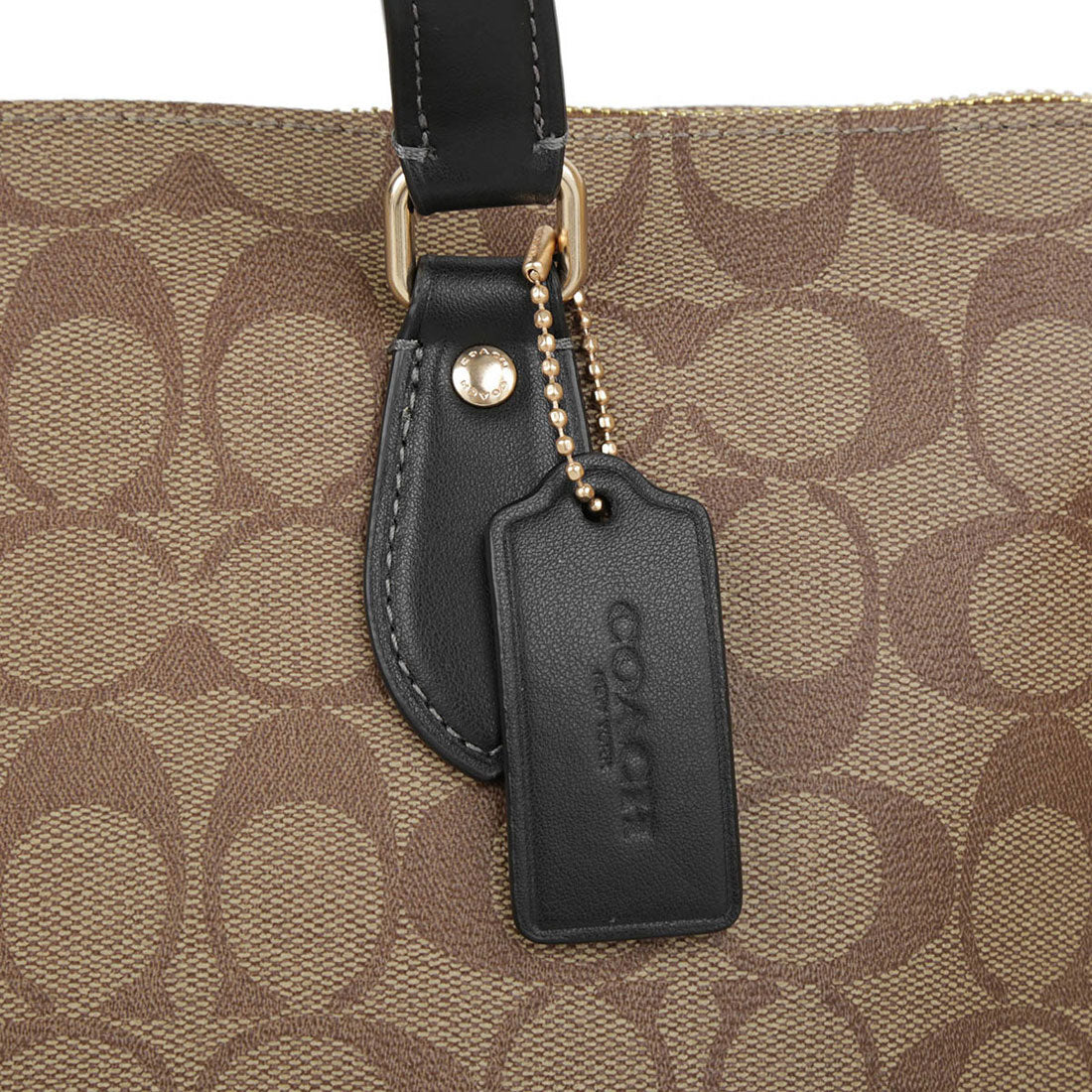 COACH COACH Tote Bag Signature Gallery Tote CS187 IMCBI KHAKI/BLACK