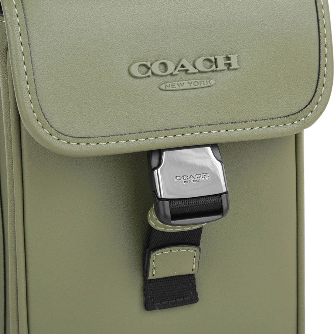 COACH COACH 肩背包 光滑小牛皮 RACER PHONE CROSSBODY CT886 QBMGR 軍綠色