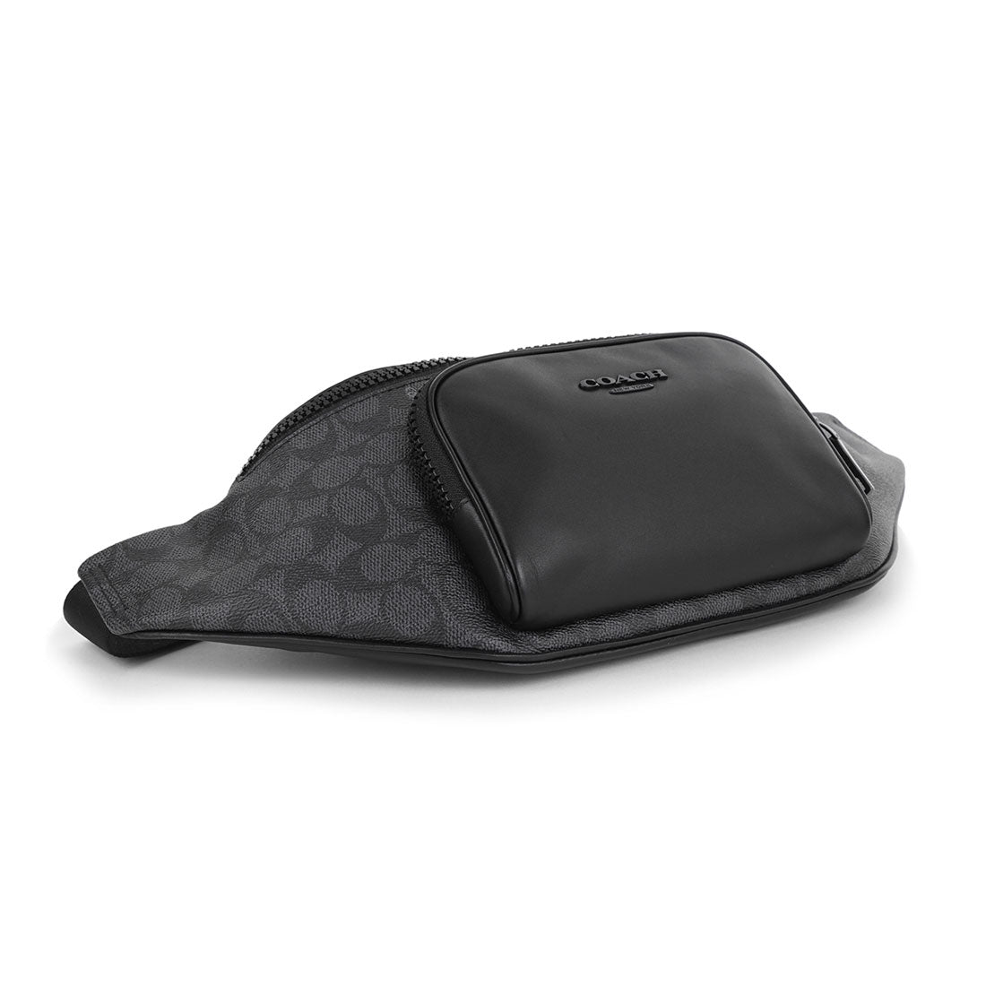 COACH モノグラム ブラック ウエストポーチ COACH COACH Waist Bag / Body Bag Signature RACER BELT BAG CT714 QBMI5