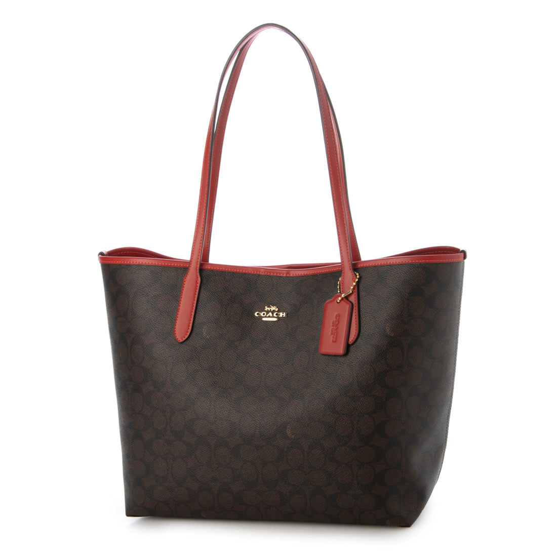 コーチ COACH CV976 トートバッグ A4対応 レディース （ダークブラウン/レッド） ダークブラウン/レッド