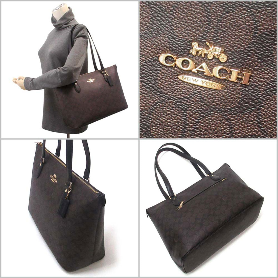 COACH COACH COACH 包 COACH Outlet 画廊 標誌 塗層 帆布 托特包 CW381 IMXAQ