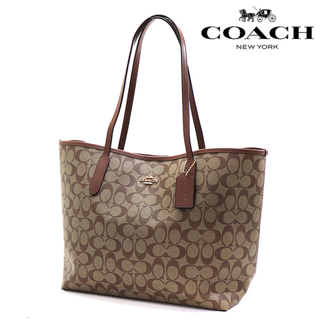 COACH COACH COACH Tote Bag for Women COACH Light Khaki Chalk 5696 IMDQC
