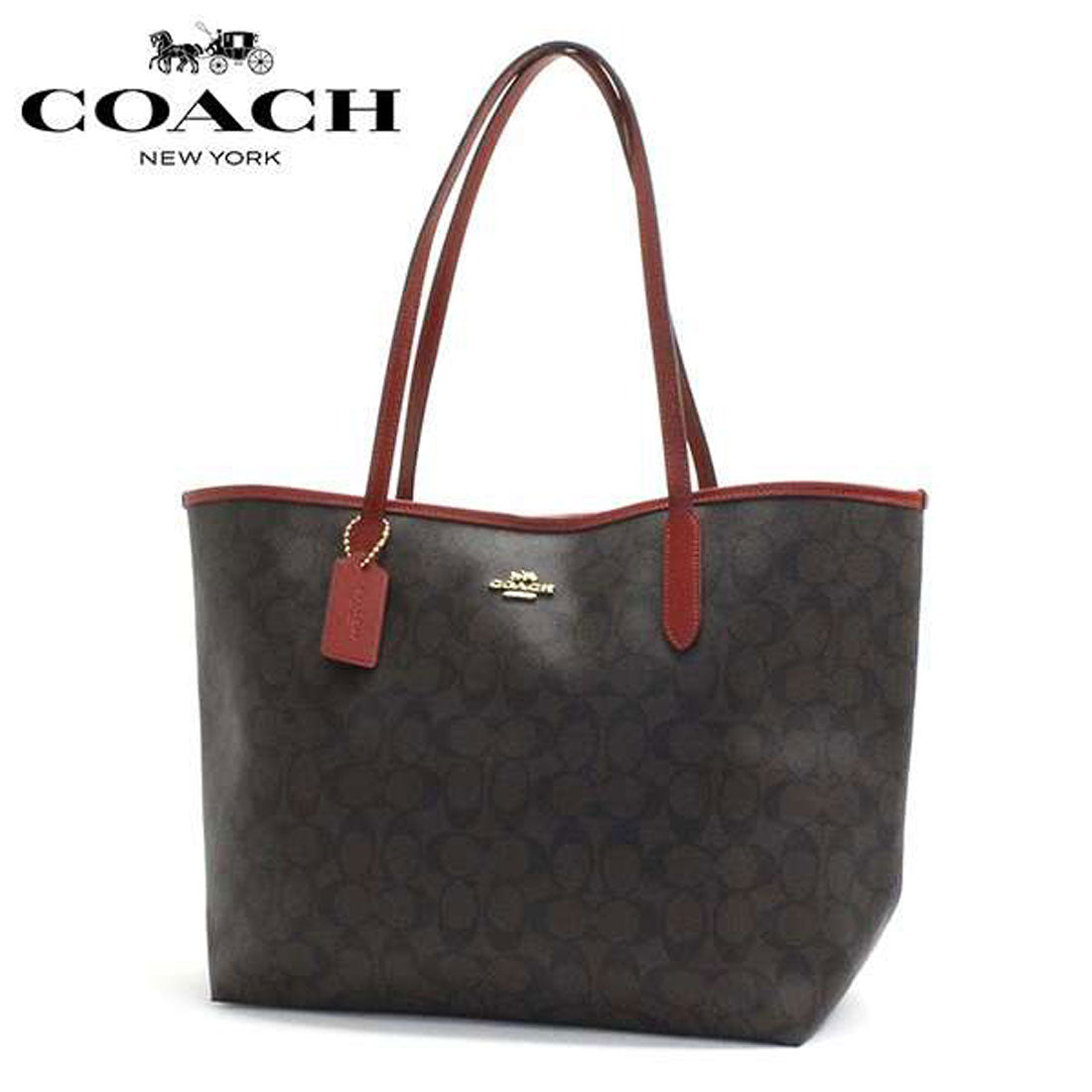 COACH COACH COACH Tote Bag for Women COACH Light Khaki Chalk 5696 IMDQC