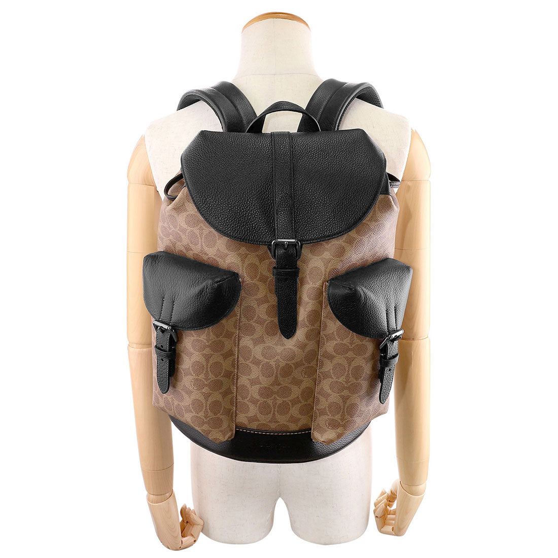 ✨美品✨ COACH コーチリュック バックパック シグネチャー ♡CUTE♡ COACH COACH Backpack Signature Canvas Warner Backpack CW211 QBNRX TAN/