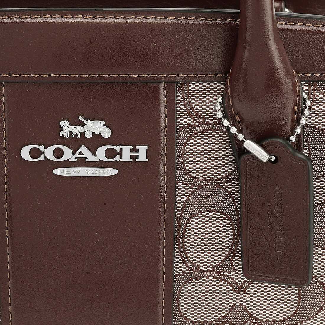 COACH COACH Shoulder Bag Signature Jacquard Andrea Carryall CT766 SVS8
