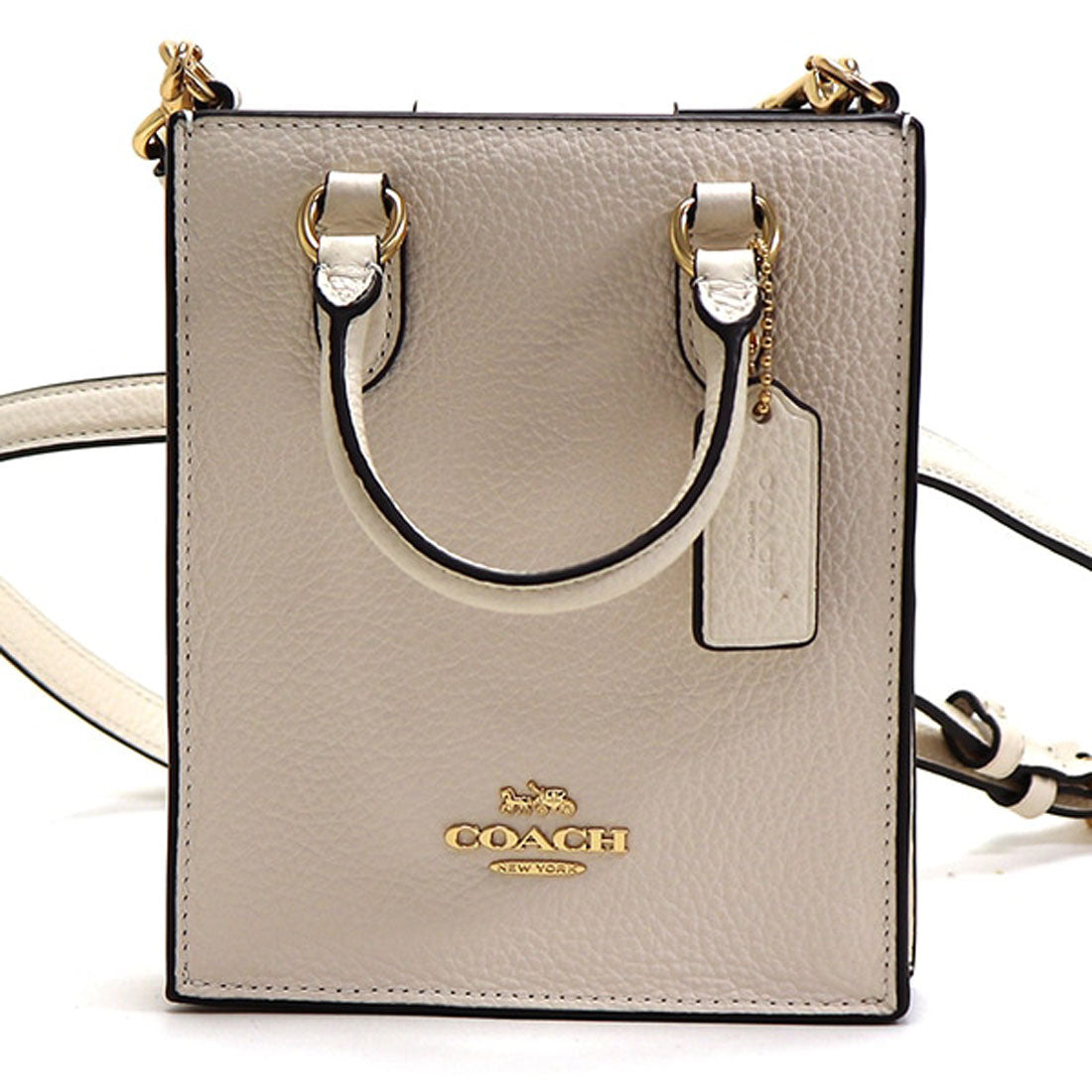 Coach COACH Coach Mini Handbag for Women COACH 2Way Shoulder Bag North South Mini Tote Chalk CJ500 IMCHK