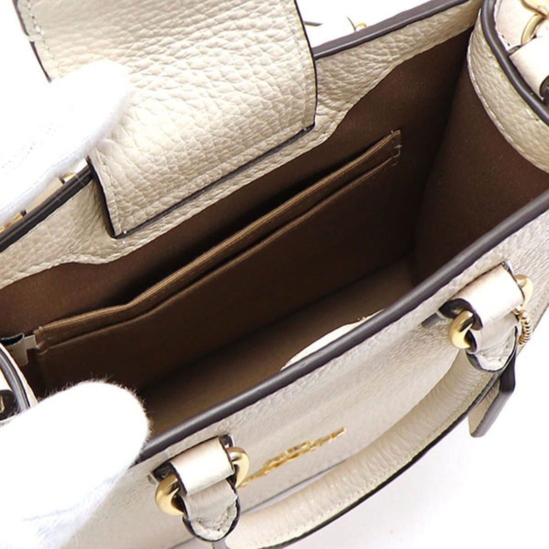 Coach COACH Coach Mini Handbag for Women COACH 2Way Shoulder Bag North South Mini Tote Chalk CJ500 IMCHK