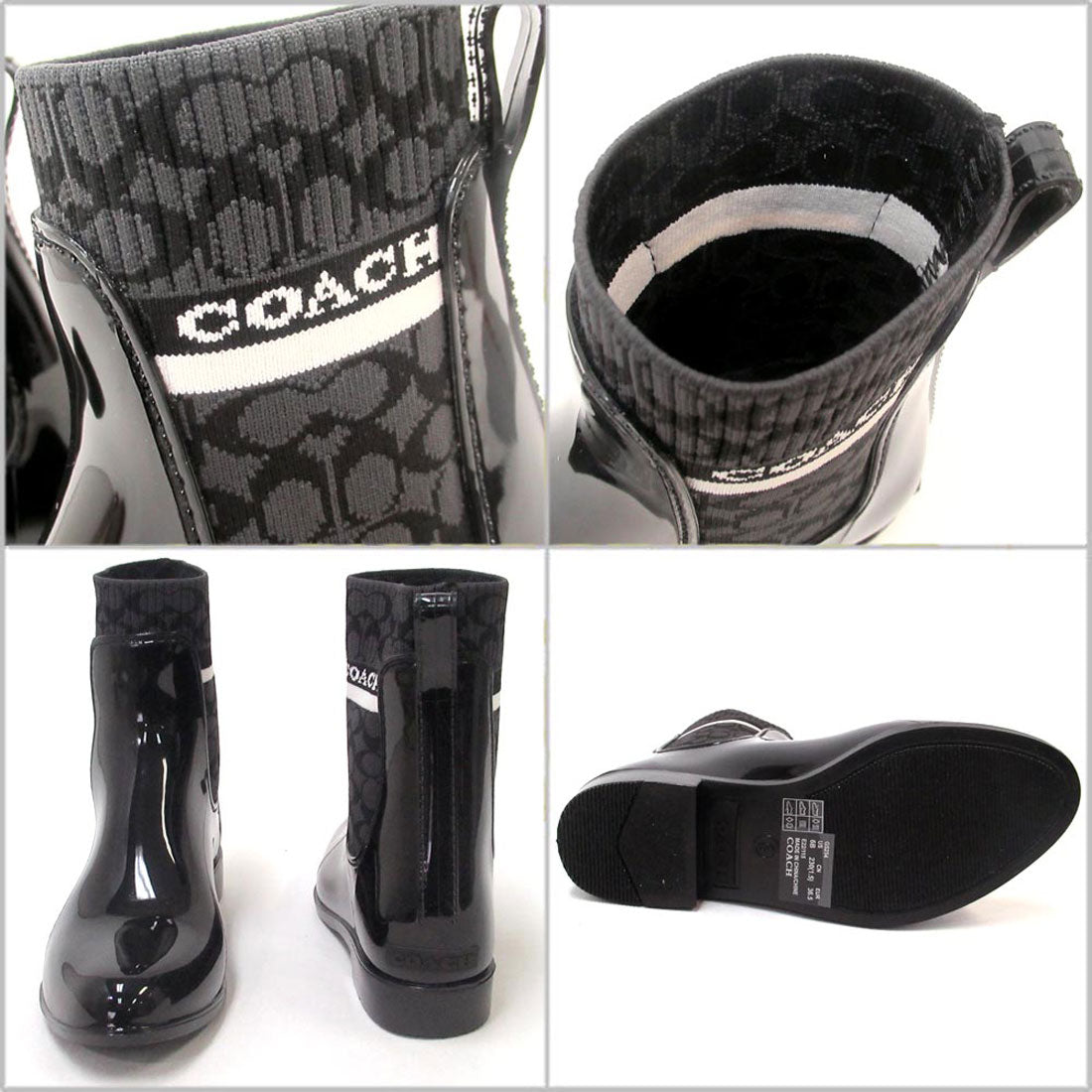 COACH COACH Sneakers Shoes COACH COACH Outlet Boots Rain Booties Rain Boots G5254 BLK
