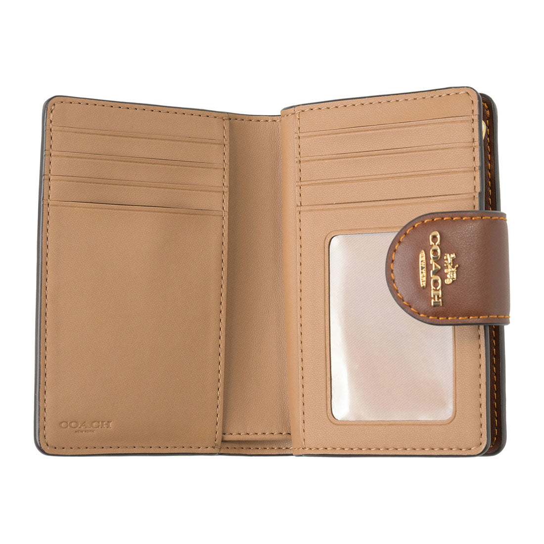 コーチ COACH 2つ折り財布 シグネチャー キャンバス ミディアム コーナー ジップ CW786 IMXHE TAN/BROWN