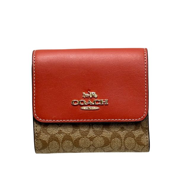 コーチ COACH 折りたたみ財布 CF369IMS4L （カーキ/テラコッタ） カーキ/テラコッタ