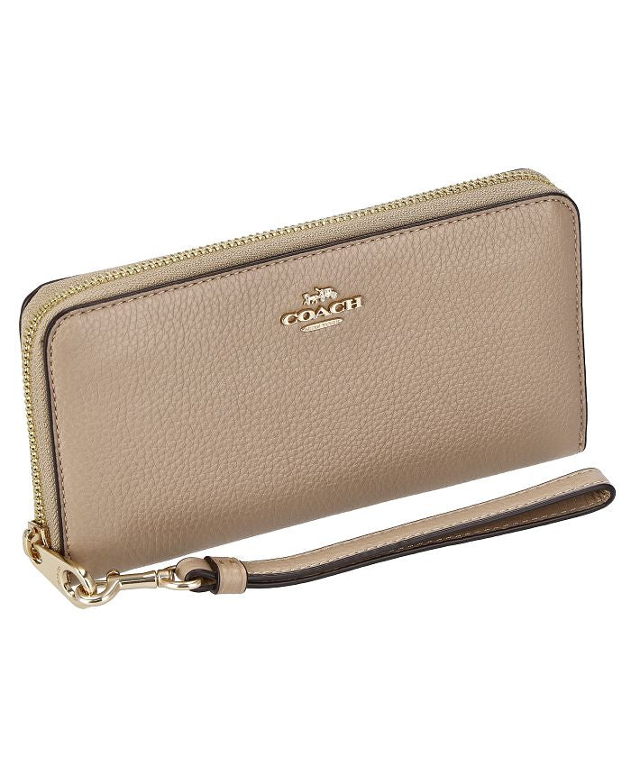 コーチ COACH COACH コーチ C4451無地ラウンドファスナーストラップ付,TAUPE
