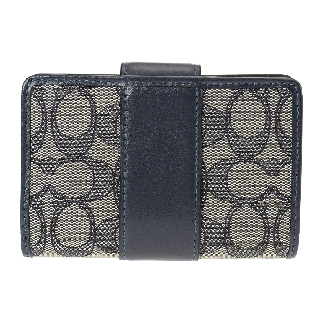 COACH COACH 2-Fold Wallet Signature Jacquard Medium Corner Zip Wallet - Signature Jacquard CU987 IMX1X NAVY/MIDNIGHT NAVY