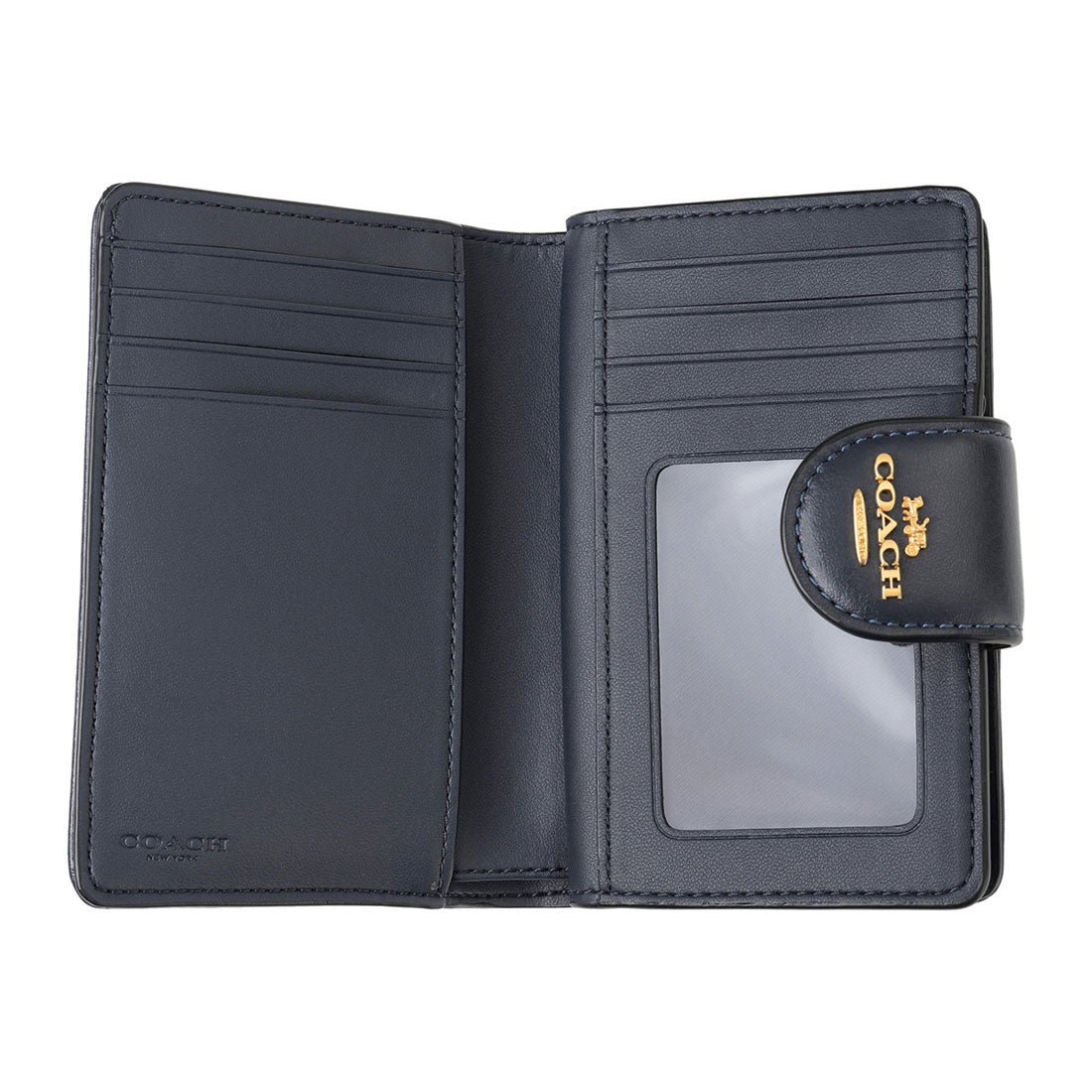 COACH COACH 2-Fold Wallet Signature Jacquard Medium Corner Zip Wallet - Signature Jacquard CU987 IMX1X NAVY/MIDNIGHT NAVY