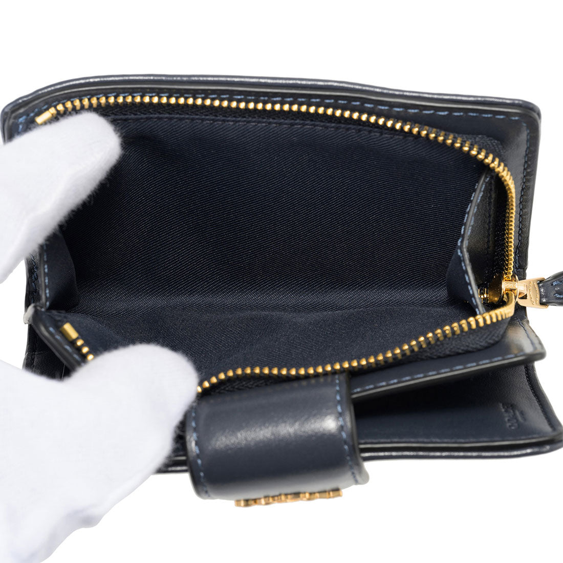 COACH COACH 2-Fold Wallet Signature Jacquard Medium Corner Zip Wallet - Signature Jacquard CU987 IMX1X NAVY/MIDNIGHT NAVY