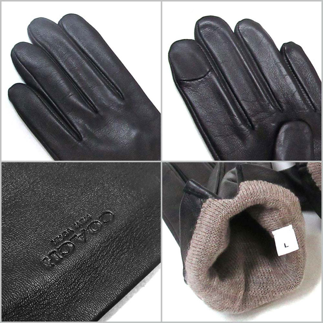COACH COACH COACH Gloves COACH Coach Outlet Tech Leather Gloves Women's CV864BLK