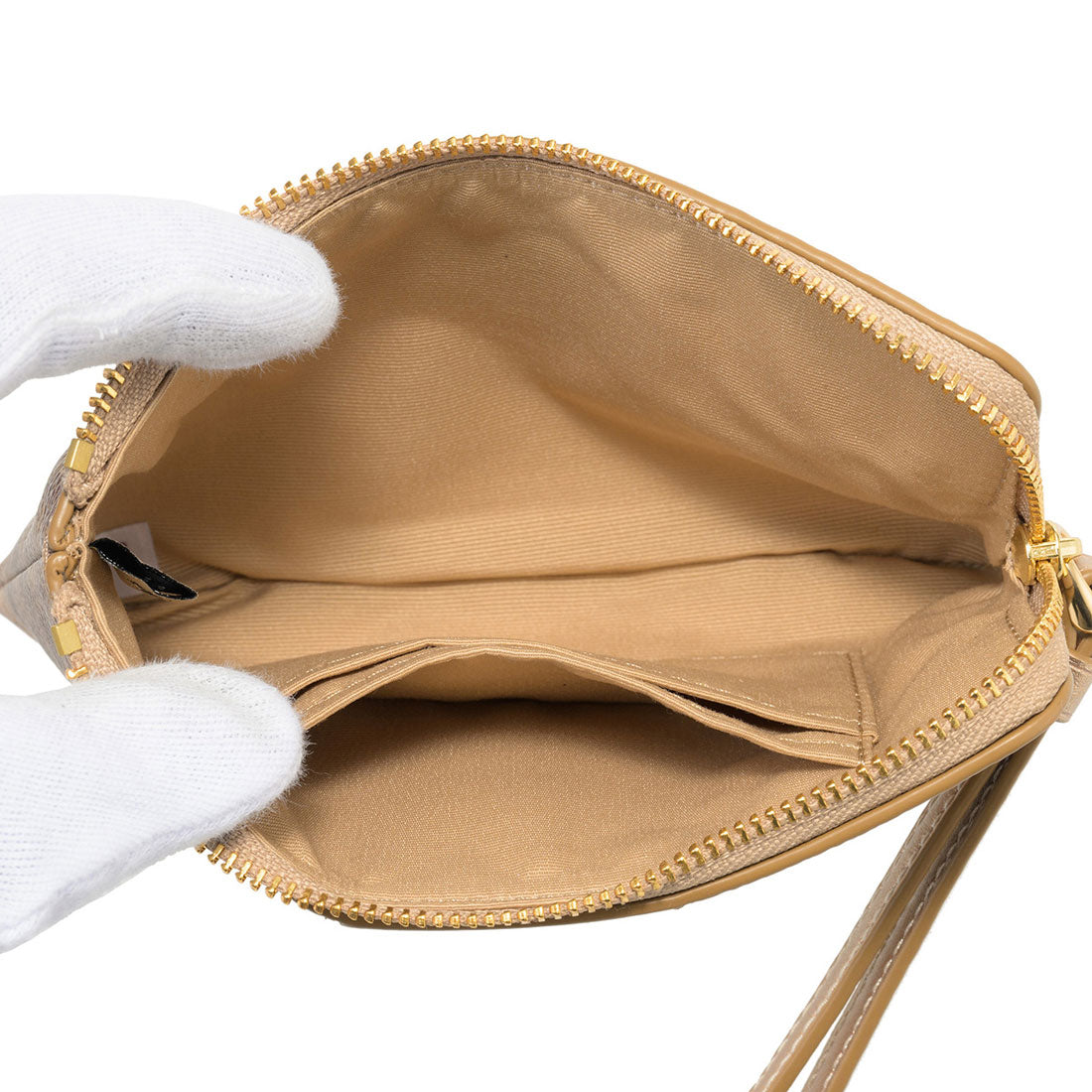 COACH COACH Pouch Signature Canvas Corner Zip Wristlet CX255 IMXD3 TAN