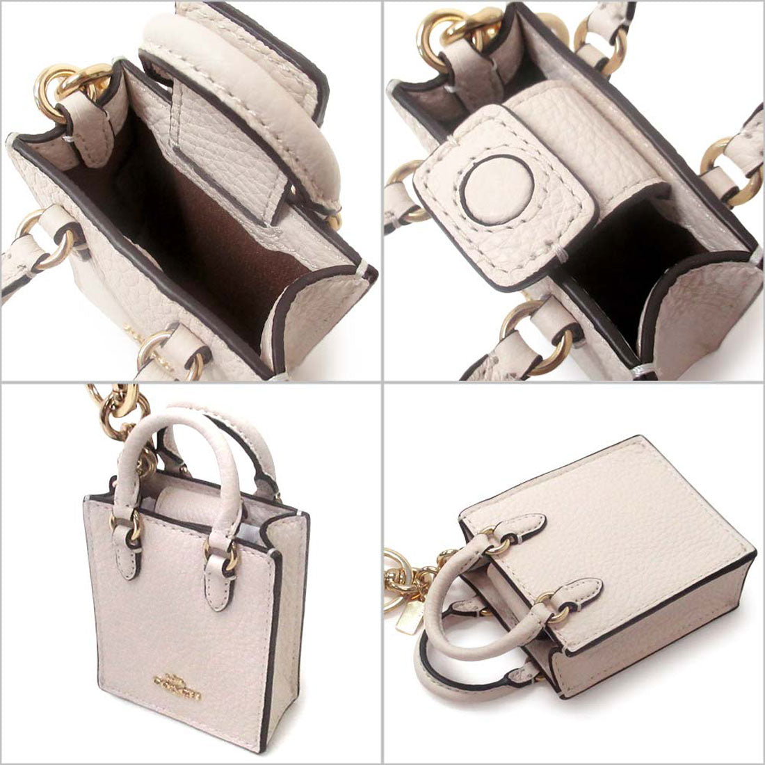 COACH COACH COACH Keychain COACH Outlet leather Mini Tote Bag Charm Ke