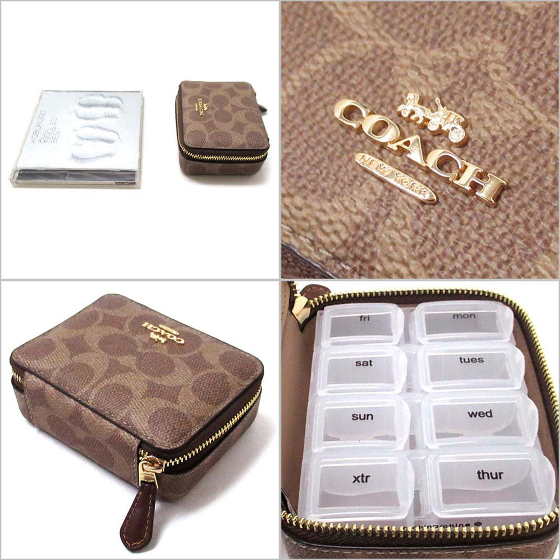 コーチ COACH コーチ COACH アウトレット シグネチャー PVC ウィークリー ピルボックス 小物入れ CZ200 IMXHE （タン×ブラウン） タン×ブラウン