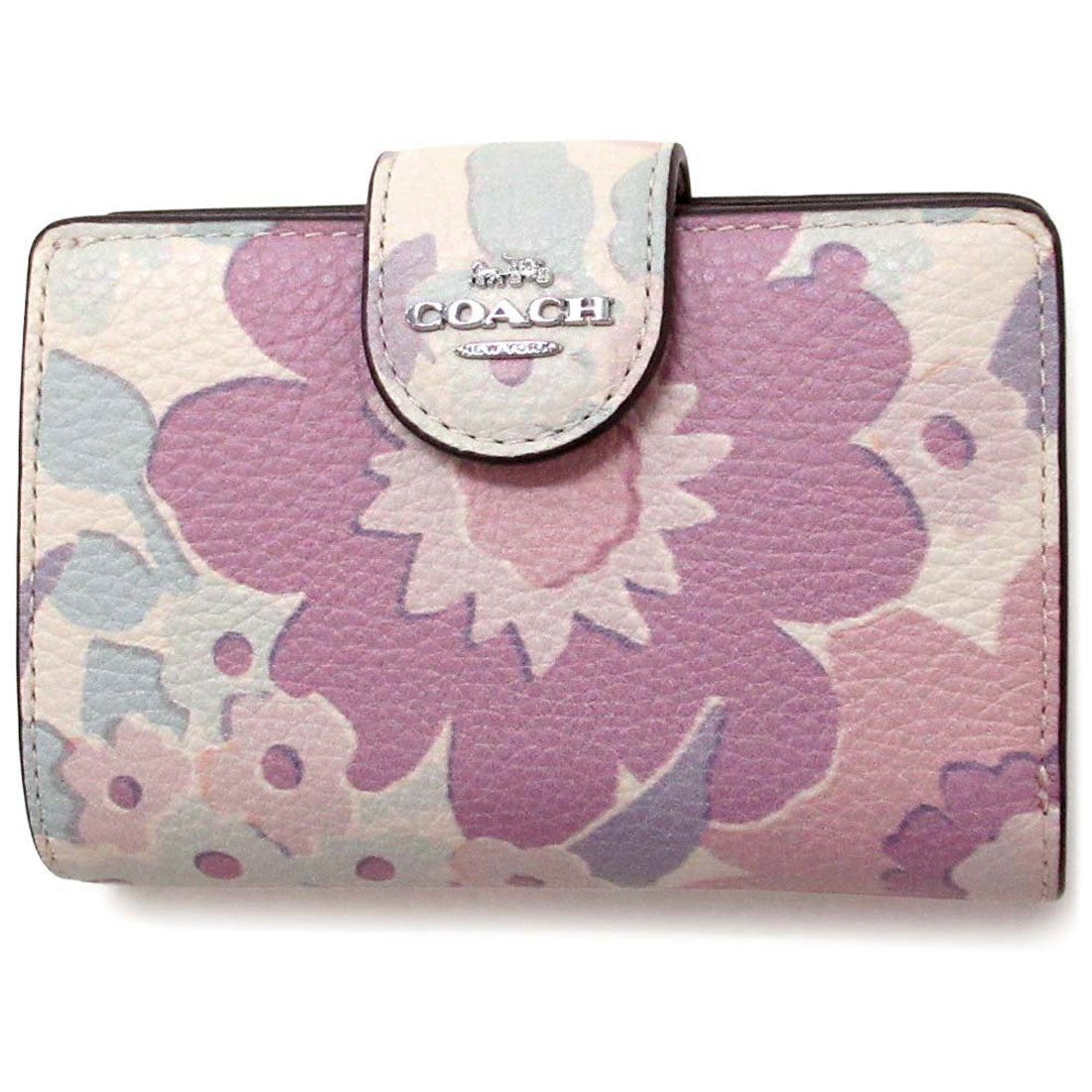 コーチ COACH コーチ 財布 COACH アウトレット ミディアム コーナー ジップ ウォレット フローラル プリント 花柄 二つ折り財布 CBO31 SVIO （アイボリーマルチ） アイボリーマルチ
