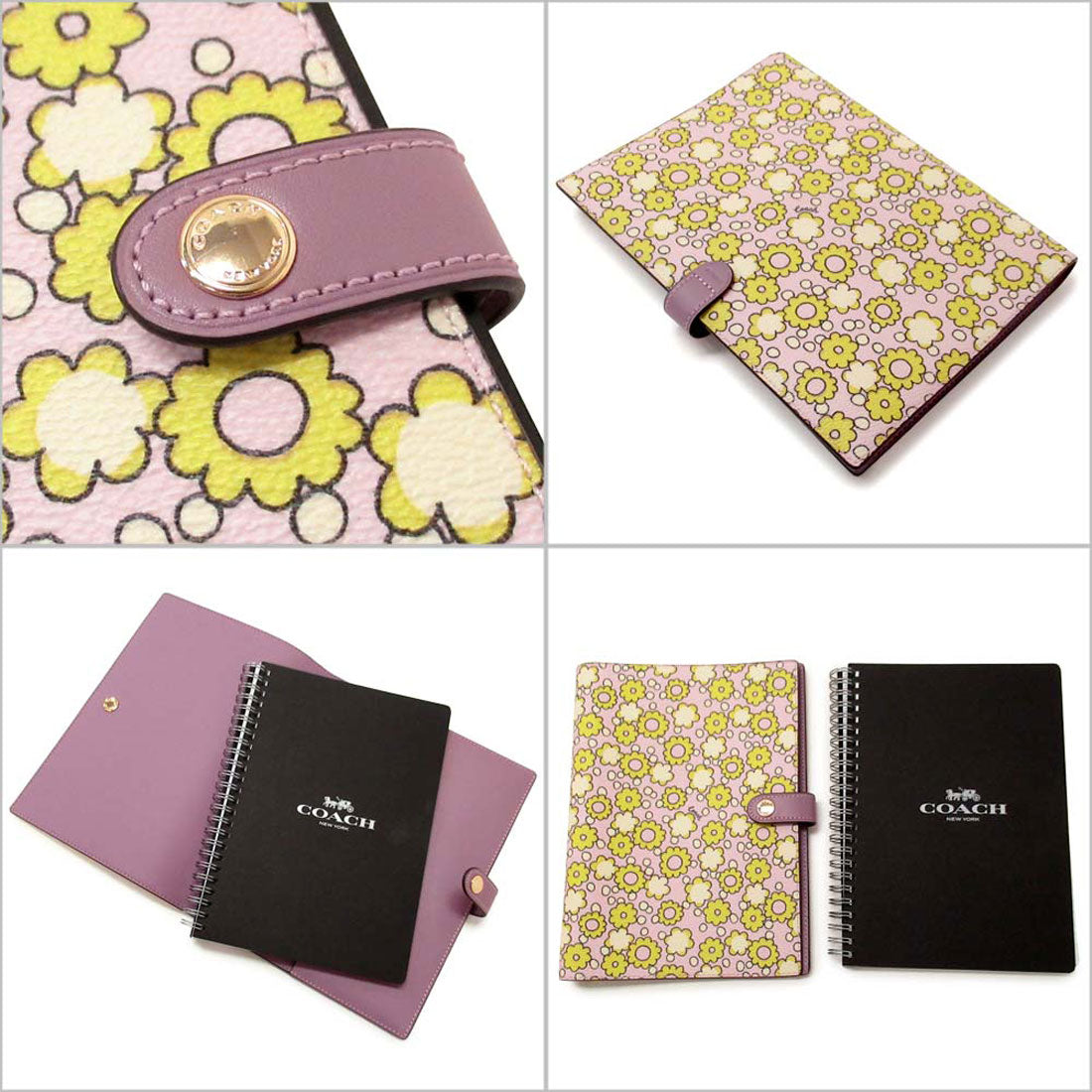 コーチ COACH コーチ COACH アウトレット フラワープリント 花柄 キャンバス ノート ブック カバー セット CBM00 IMY2K （イミテーションゴールド×ライラックマルチ） イミテーションゴールド×ライラックマルチ