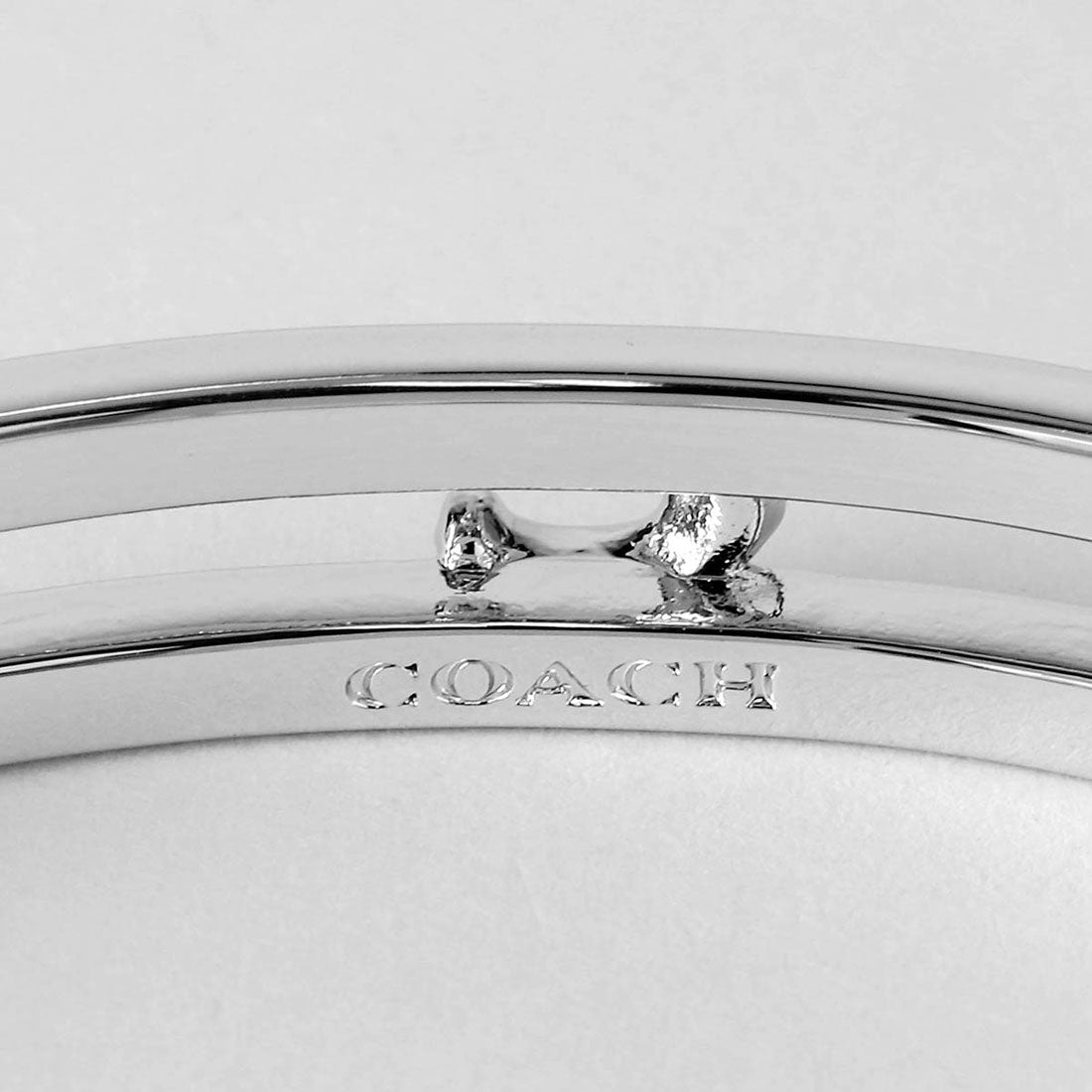 コーチ COACH ブレスレット ペグド シグネチャー ヒンジド バングル 506208 RHO030 （ロジウム） ロジウム