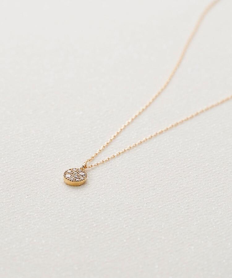 ココシュニック COCOSHNIK ◆K18ダイヤモンド ランダムパヴェ ラウンドネックレス （イエローゴールド(104)） イエローゴールド(104)