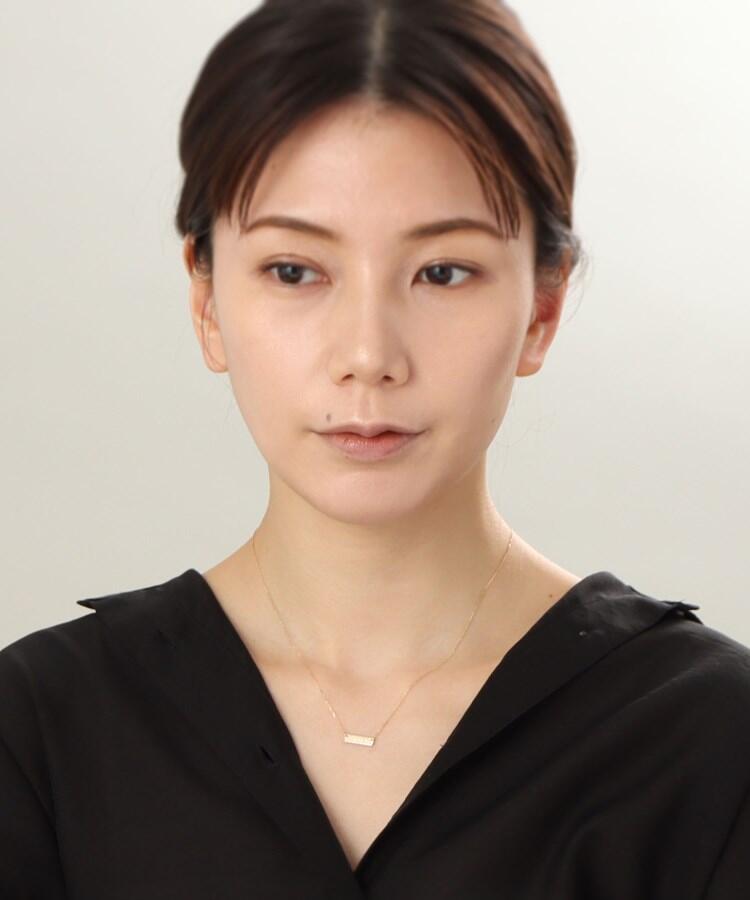 ココシュニック COCOSHNIK K18ダイヤモンド ホリゾンタル タグネックレス （イエローゴールド(104)） イエローゴールド(104)