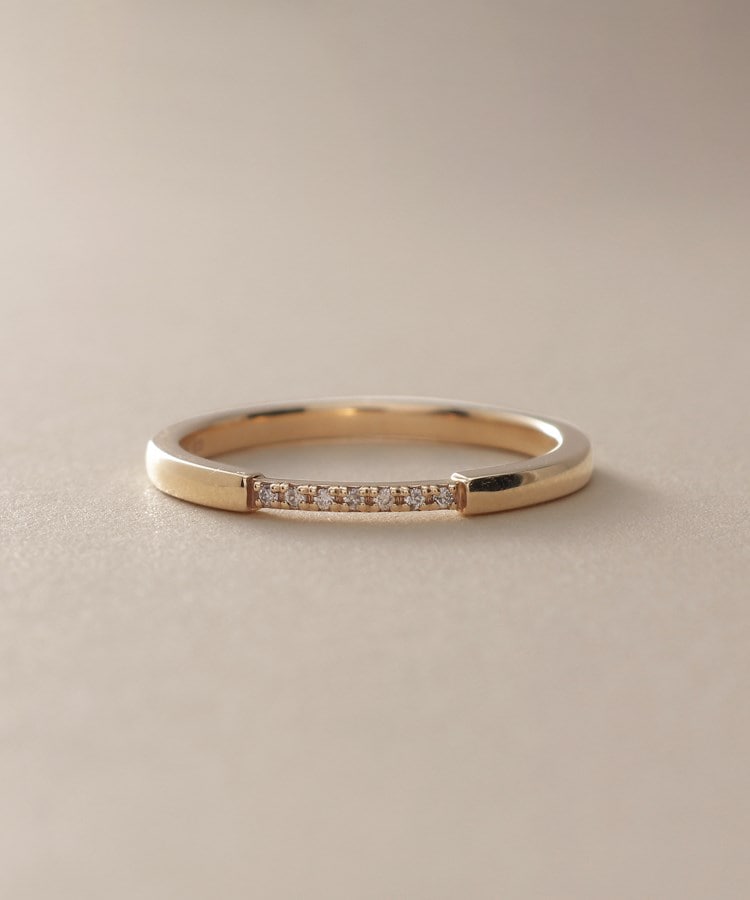 ココシュニック COCOSHNIK K10ダイヤモンド センターステップ リング （イエローゴールド(104)） イエローゴールド(104)