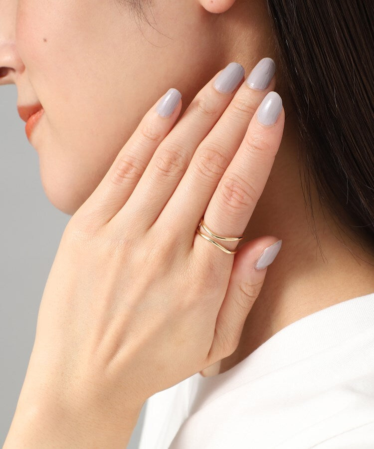 ココシュニック COCOSHNIK K10ダブルウェーブ リング （イエローゴールド(100)） イエローゴールド(100)