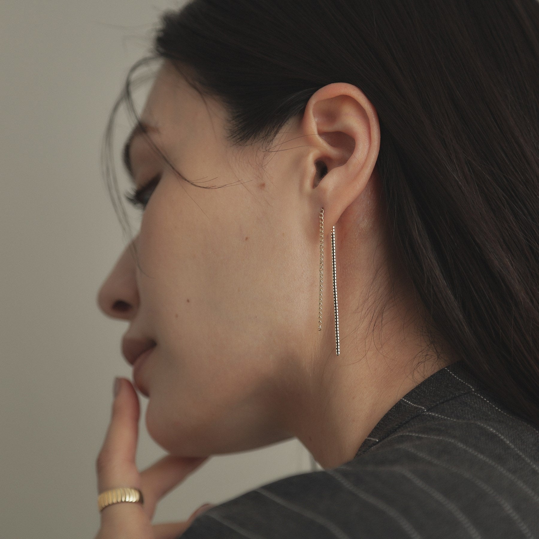 ココシュニック COCOSHNIK K10キヘイ×ベネフラット前後 スタッドピアス （イエローゴールド(149)） イエローゴールド(100)