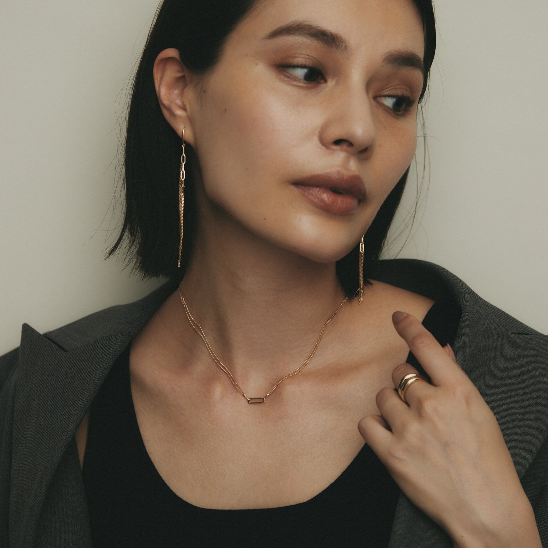 ココシュニック COCOSHNIK K10中空プリムキヘイループ ネックレス （イエローゴールド(100)） イエローゴールド(100)