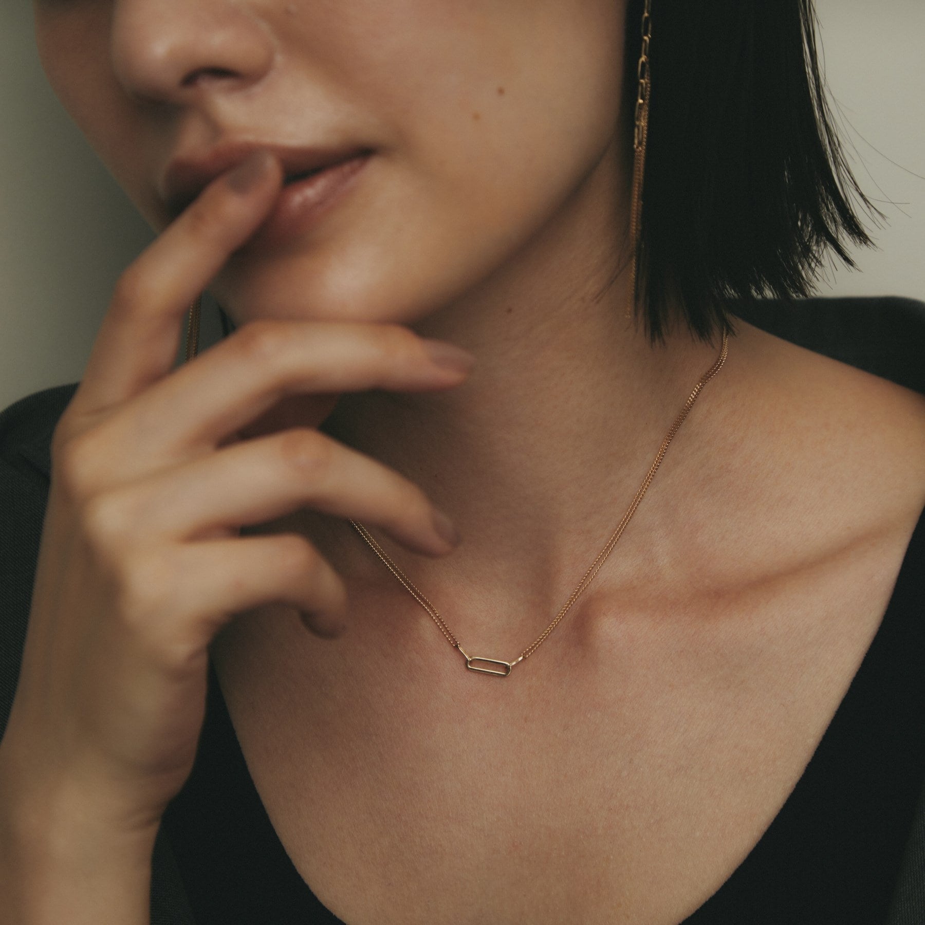 ココシュニック COCOSHNIK K10中空プリムキヘイループ ネックレス （イエローゴールド(100)） イエローゴールド(100)