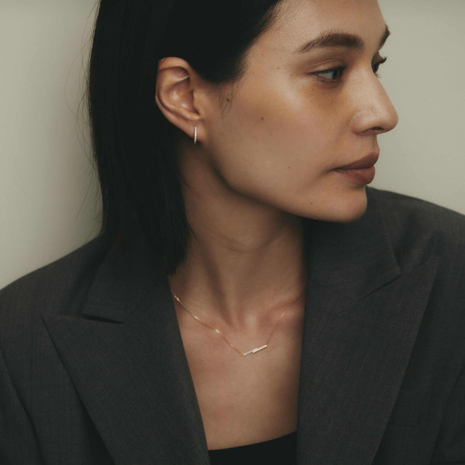 ココシュニック COCOSHNIK K10ダイヤモンド インサイドダイヤ 中折れピアス （イエローゴールド(104)） イエローゴールド(104)