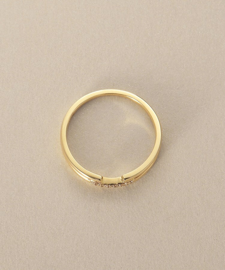 ココシュニック COCOSHNIK K10ダイヤモンド ブリッジ リング （アイボリー(104)） アイボリー(104)