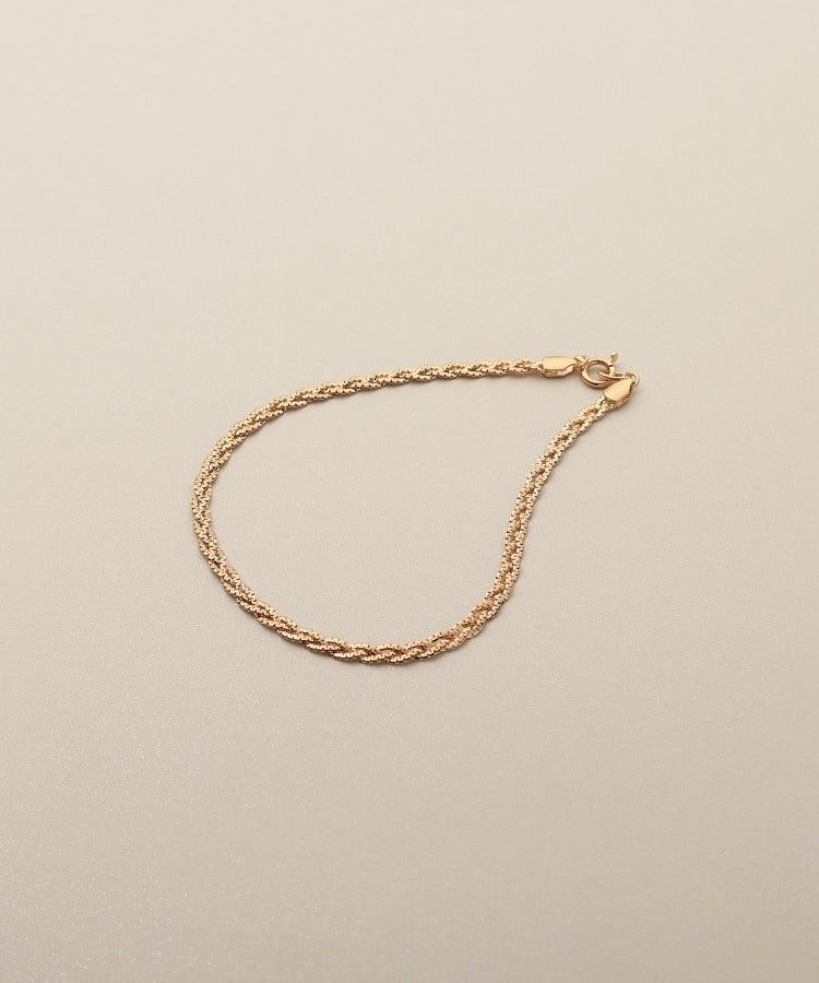 ココシュニック COCOSHNIK K18ベネフラット三つ編み ブレスレット （クリスタル/透明(100)） クリスタル/透明(100)