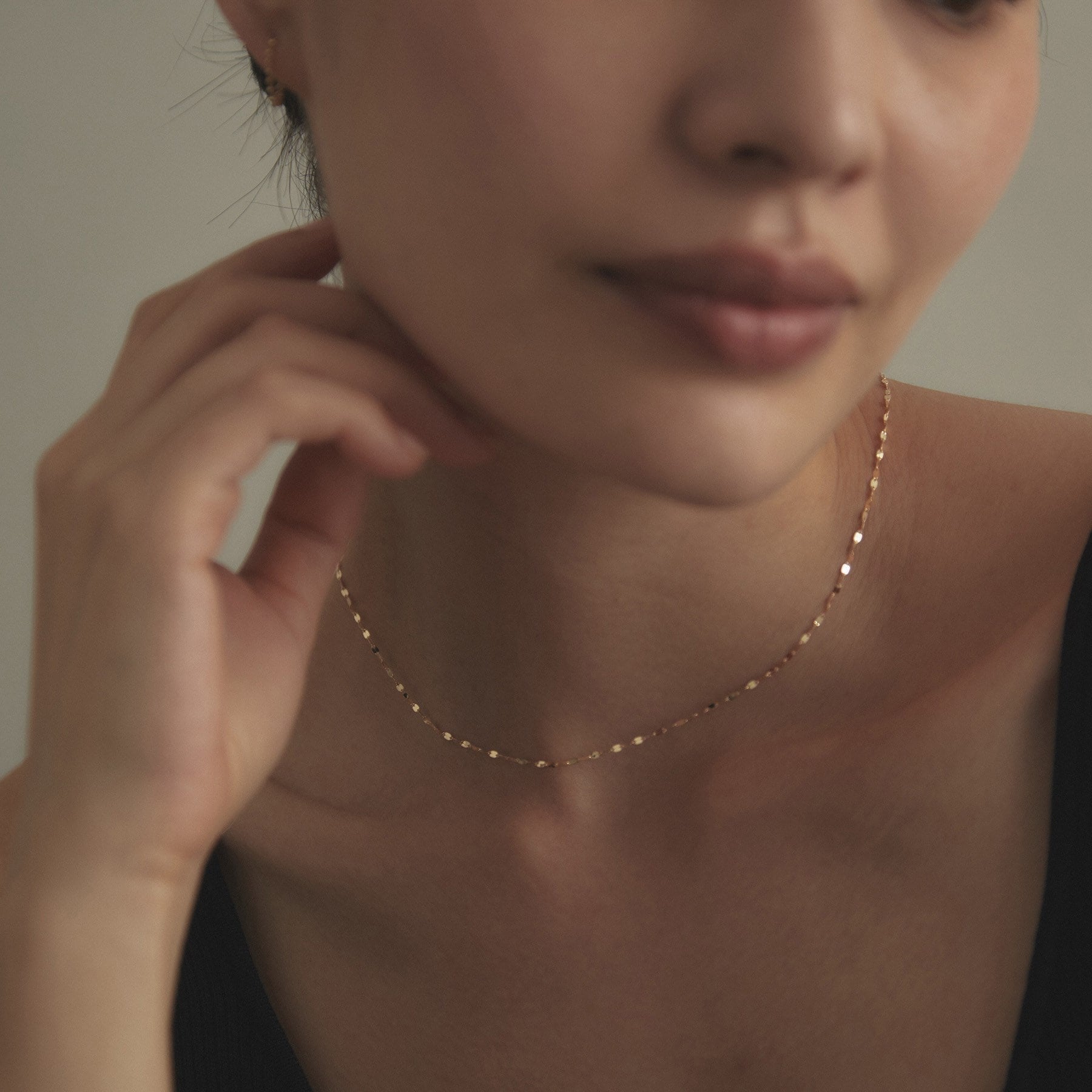 ココシュニック COCOSHNIK ◆(K18)フラワークロスチェーン ネックレス (イエローゴールド) ゴールド