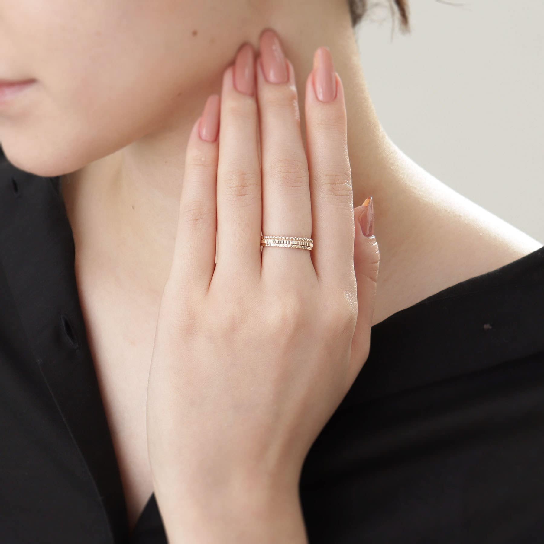 ココシュニック COCOSHNIK K10ミル縦溝リング イエローゴールド(100)