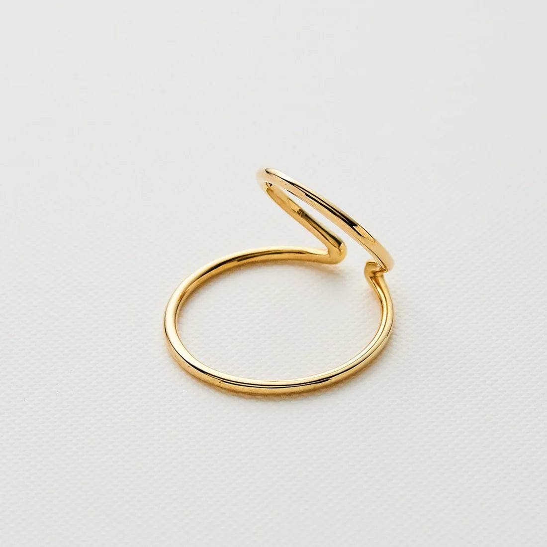 COCOSHNIK Silver Gold Plated Double Hoop Ear Cuff